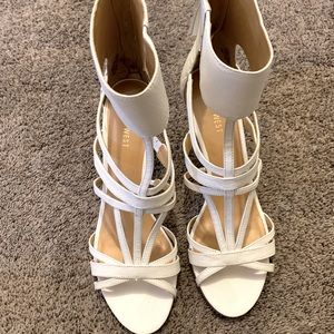 Nine West White Strappy Sandals